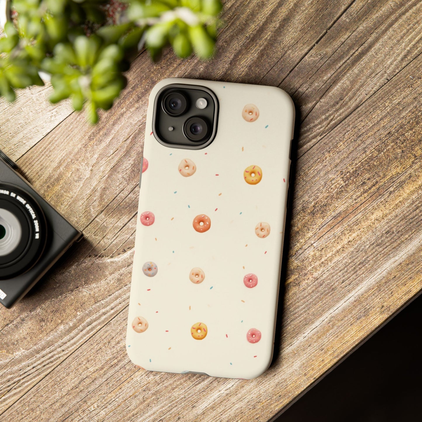Donut Pattern Phone Case, Cute Phone Cover for Food Lovers, Fun Gift for Birthdays, Sweet Treats, Aesthetic Accessories