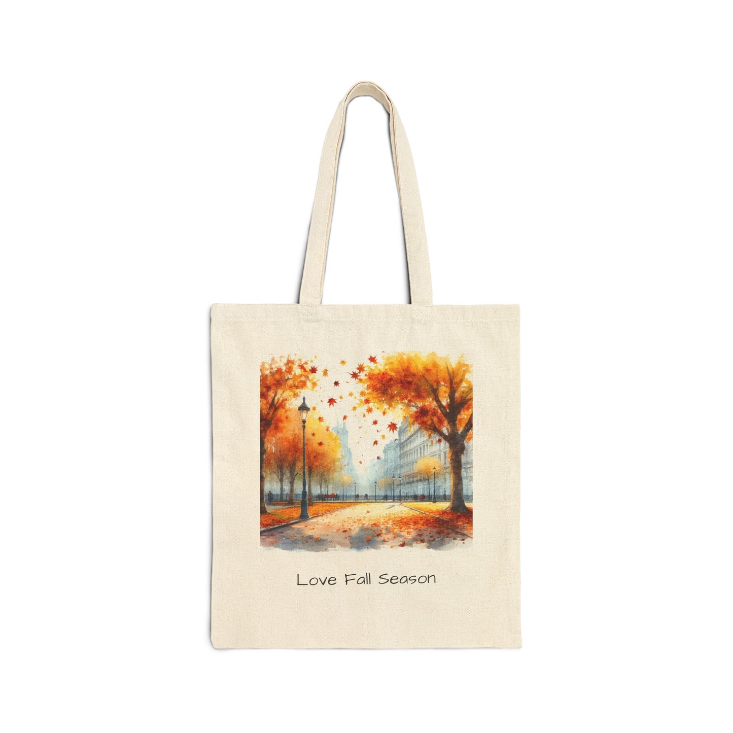 Fall-Themed Cotton Canvas Tote Bag, Autumn Tote, Eco-Friendly Bag, Seasonal Shopping Bag, Gift for Nature Lovers