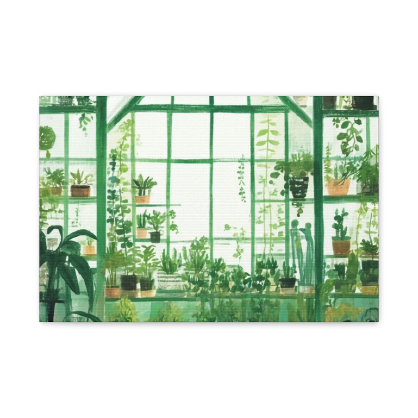 Greenhouse Wall Art, Plant Lover Decor, Botanical Canvas, Home Office Decoration, Eco-Friendly Gift Idea