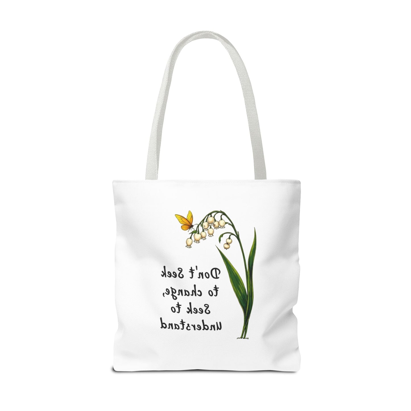 Inspirational Floral Tote Bag, Motivational Shopper, Eco-Friendly Bag, Gift for Nature Lovers, Versatile Carry-All