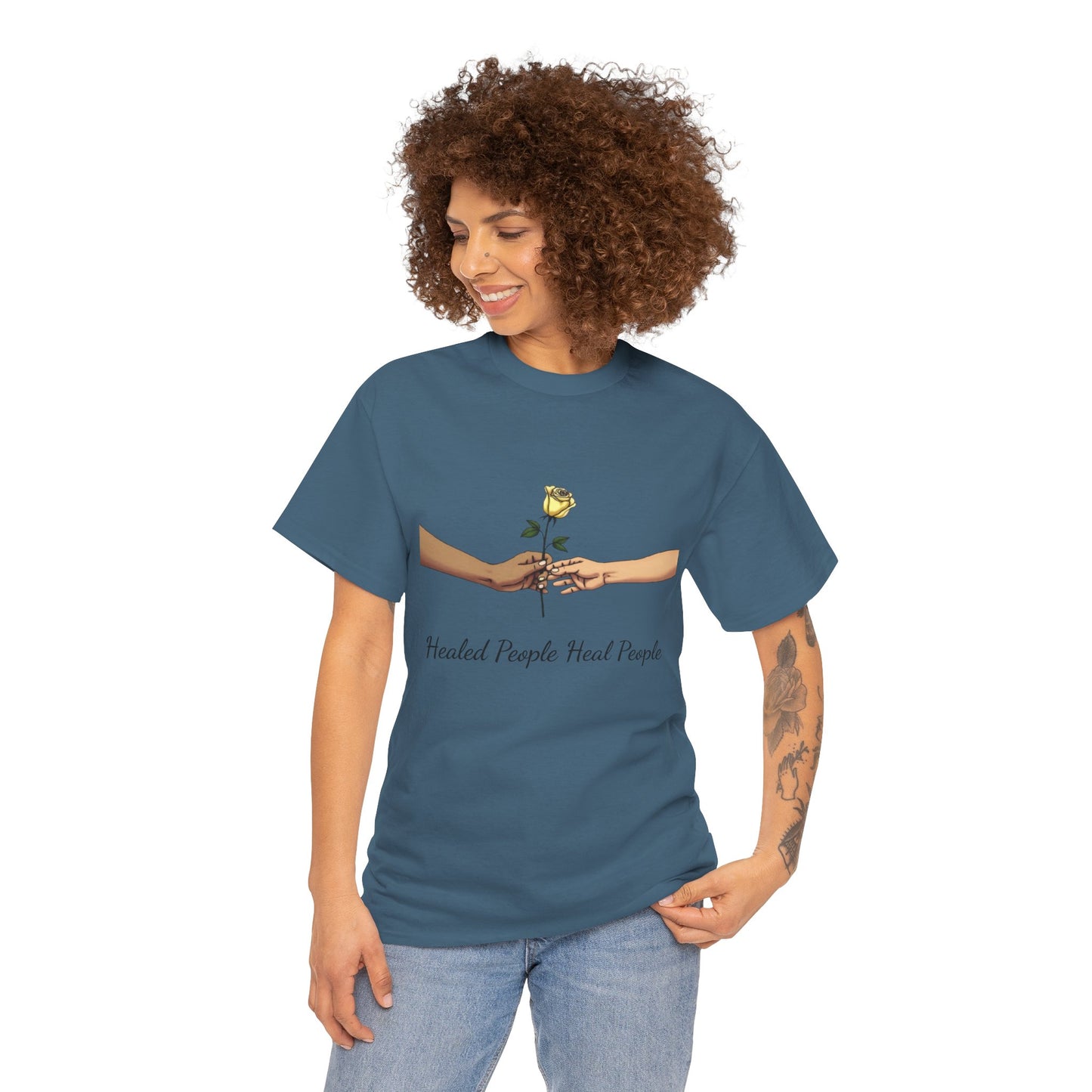 Healed People Heal People Tee, Positive Vibe T-Shirt, Inspirational Cotton Tee, Unisex Graphic Shirt, Empowerment Apparel