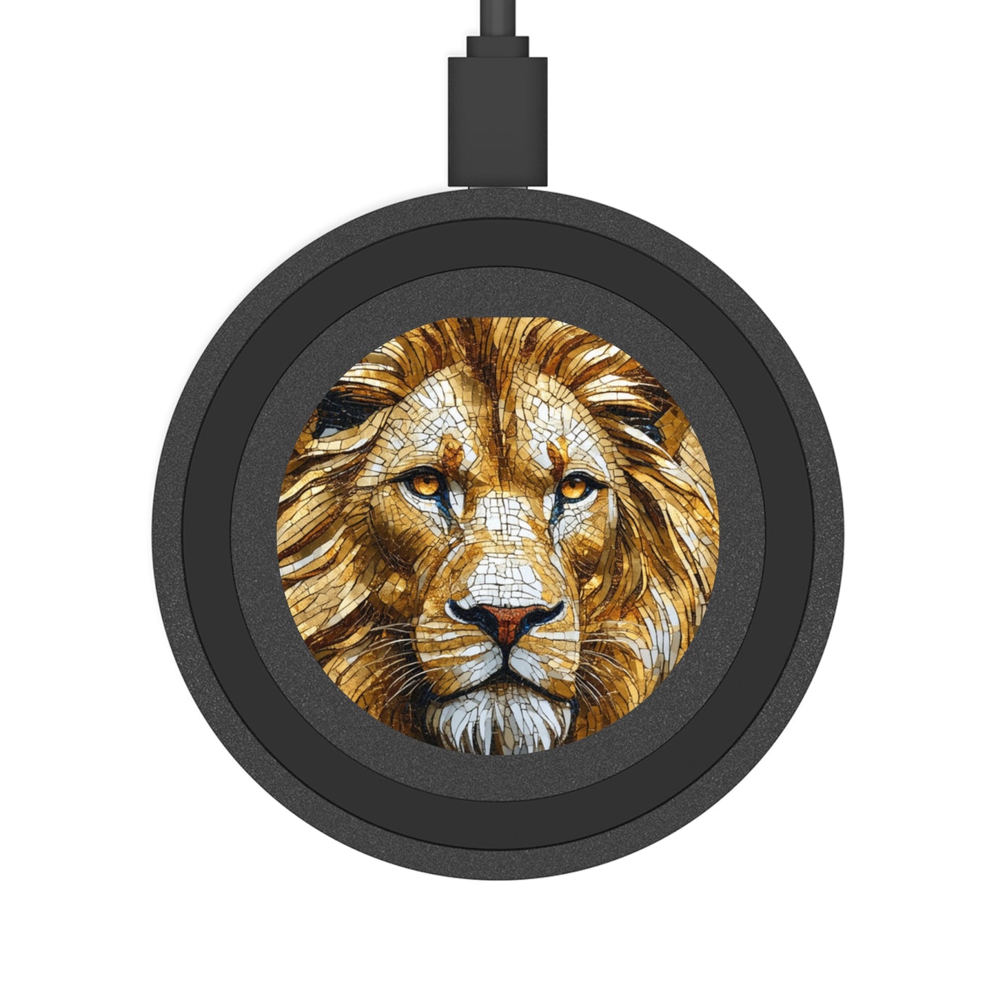 Lion Design Wireless Charging Pad, Stylish Tech Gift, Desk Accessory, Animal Lover Gift, Home Office Decor