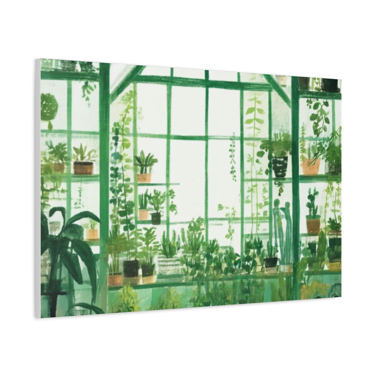 Greenhouse Wall Art, Plant Lover Decor, Botanical Canvas, Home Office Decoration, Eco-Friendly Gift Idea