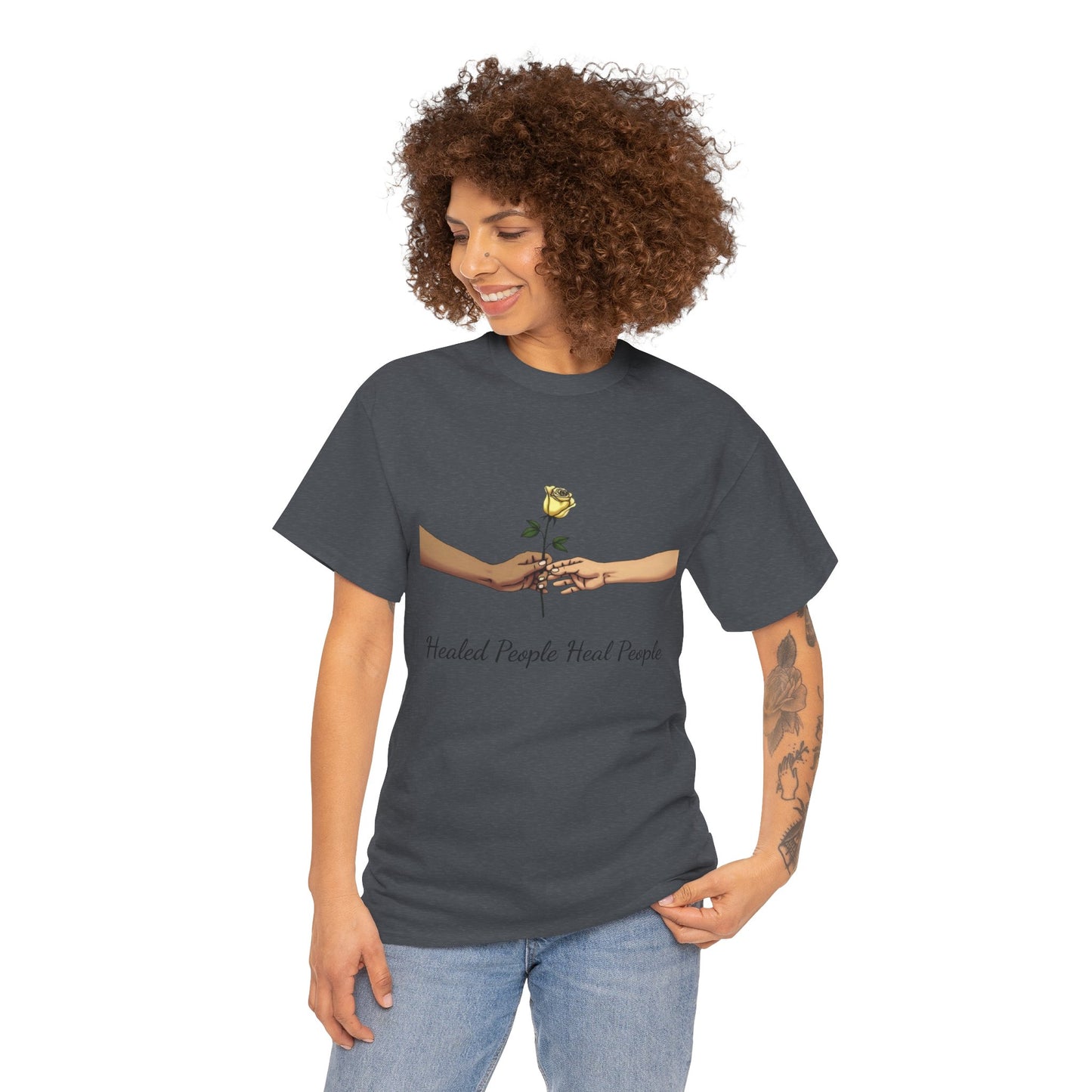 Healed People Heal People Tee, Positive Vibe T-Shirt, Inspirational Cotton Tee, Unisex Graphic Shirt, Empowerment Apparel