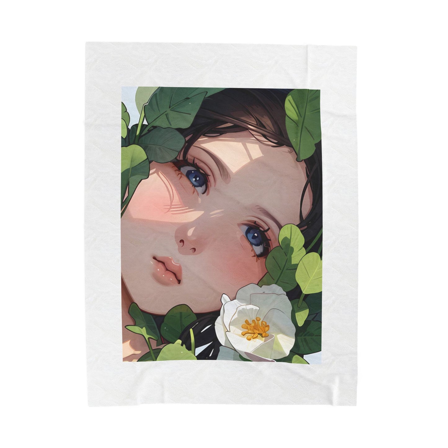 Whimsical Floral Velveteen Plush Blanket - Cozy Home Decor, Gift for Her, Bedroom Throw, Art Print Blanket, Cute Blanket