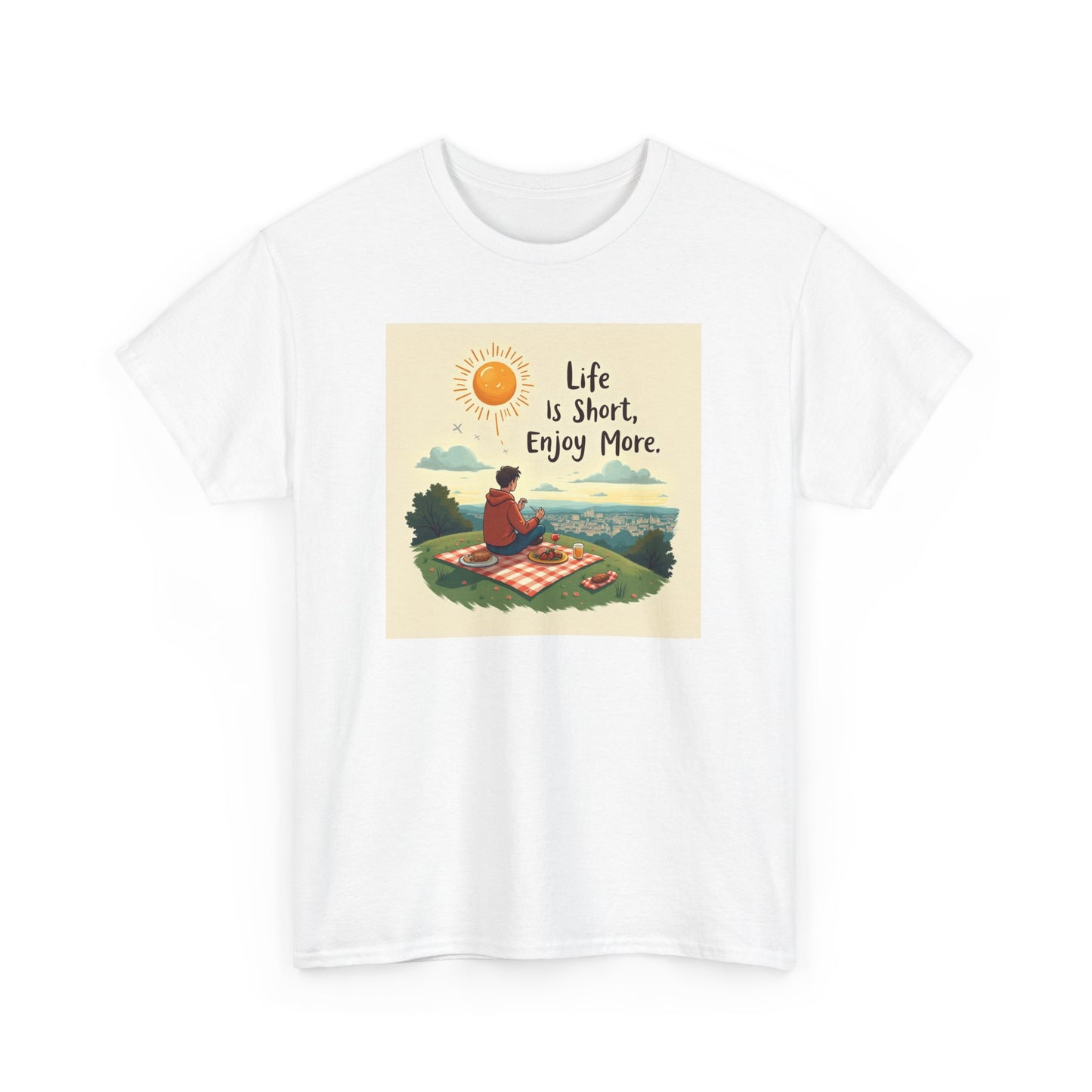 Life is Short Motivational Tee, Unisex Tee, Relaxation Shirt, Gift for Mindfulness, Inspirational Cotton T-Shirt