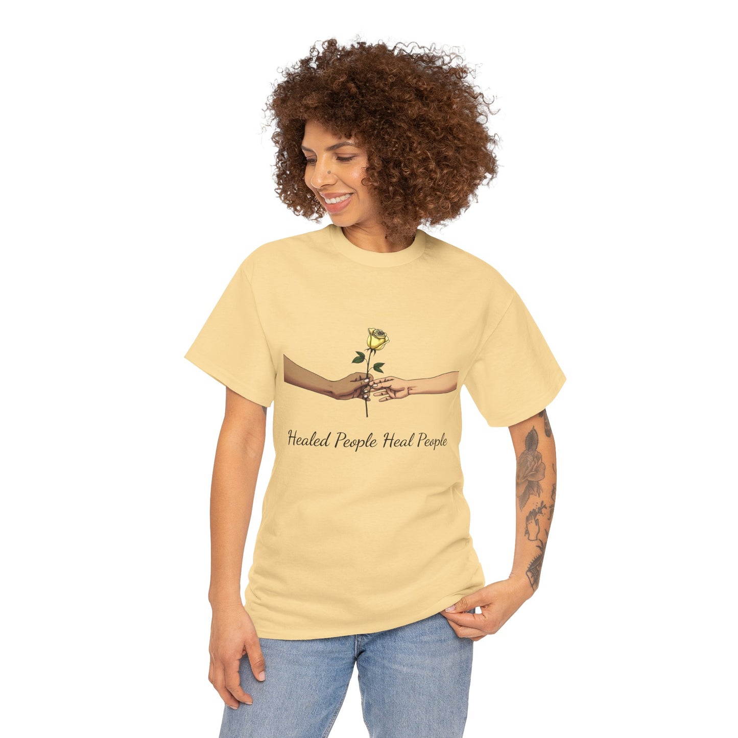 Healed People Heal People Tee, Positive Vibe T-Shirt, Inspirational Cotton Tee, Unisex Graphic Shirt, Empowerment Apparel
