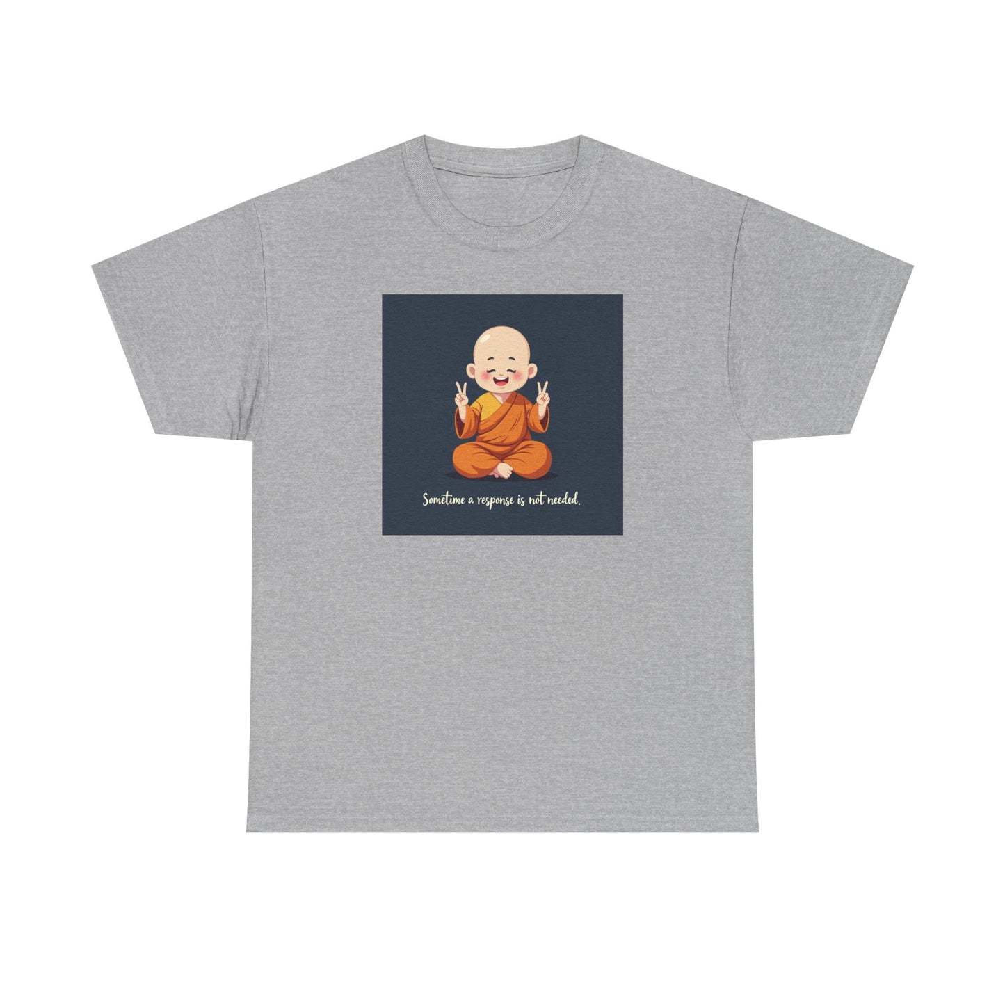 Novelty Tee Meditation Monk Heavy Cotton Tee, Spiritual Gift, Yoga Apparel, Everyday Wear, Inspirational Quote Tee