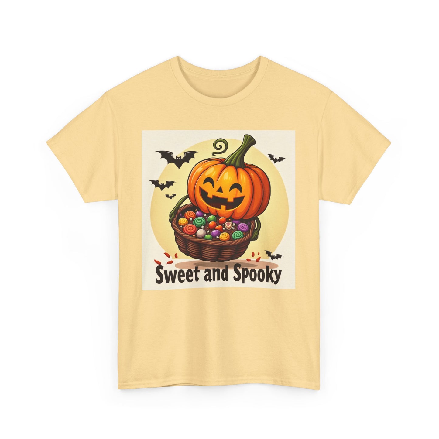 Novelty Tee Sweet and Spooky Pumpkin Tee - Perfect for Halloween, Fall Festivities, Family Gatherings, Casual Wear, Gifts