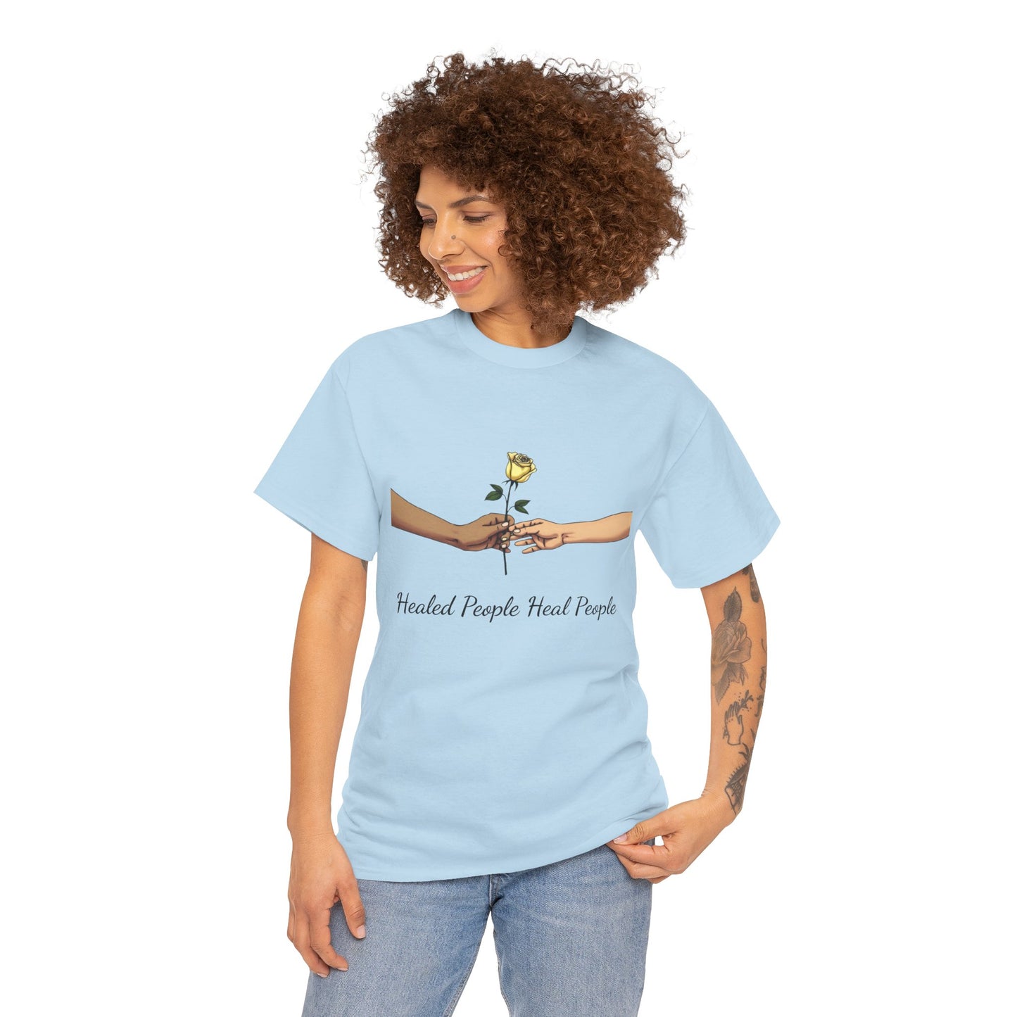 Healed People Heal People Tee, Positive Vibe T-Shirt, Inspirational Cotton Tee, Unisex Graphic Shirt, Empowerment Apparel