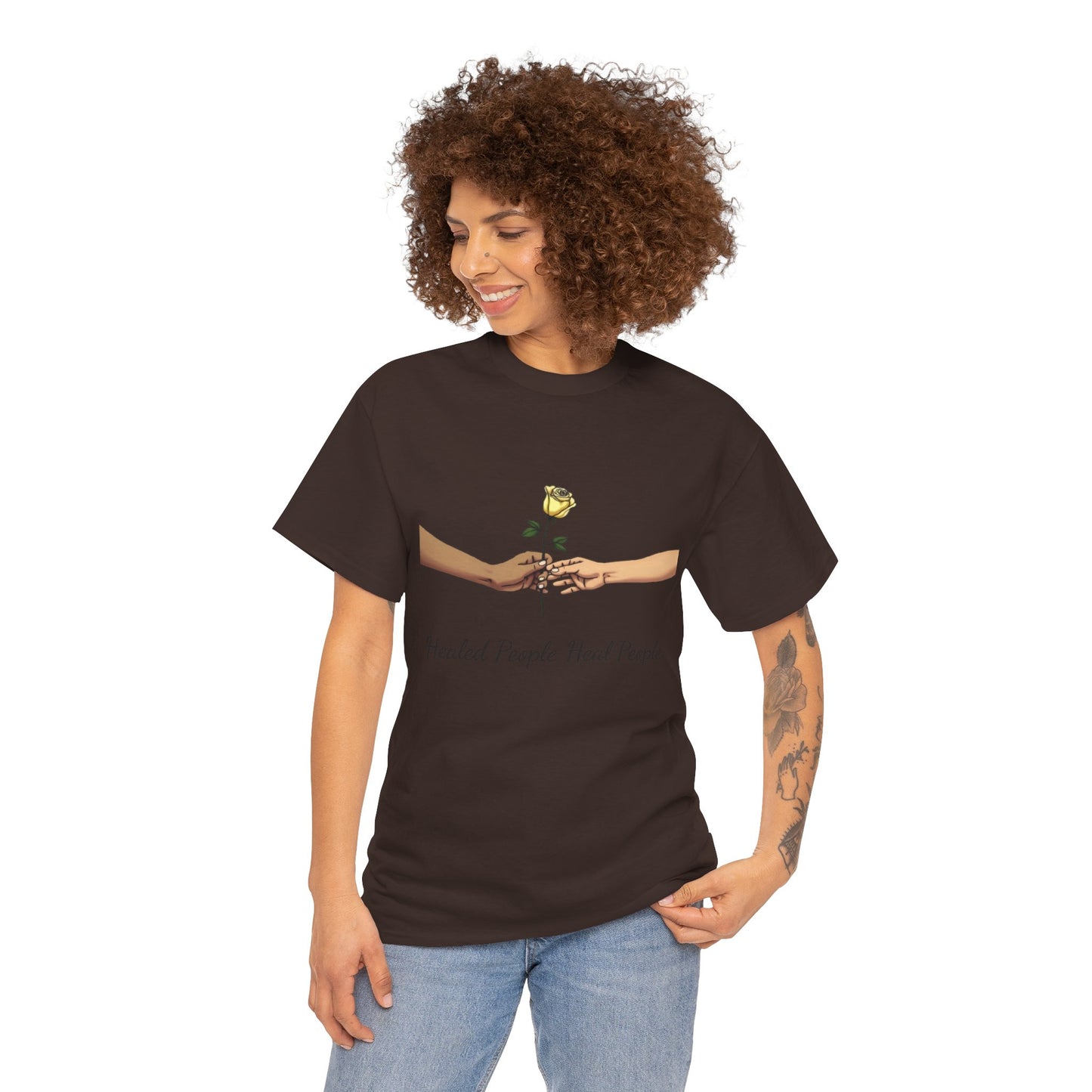 Healed People Heal People Tee, Positive Vibe T-Shirt, Inspirational Cotton Tee, Unisex Graphic Shirt, Empowerment Apparel