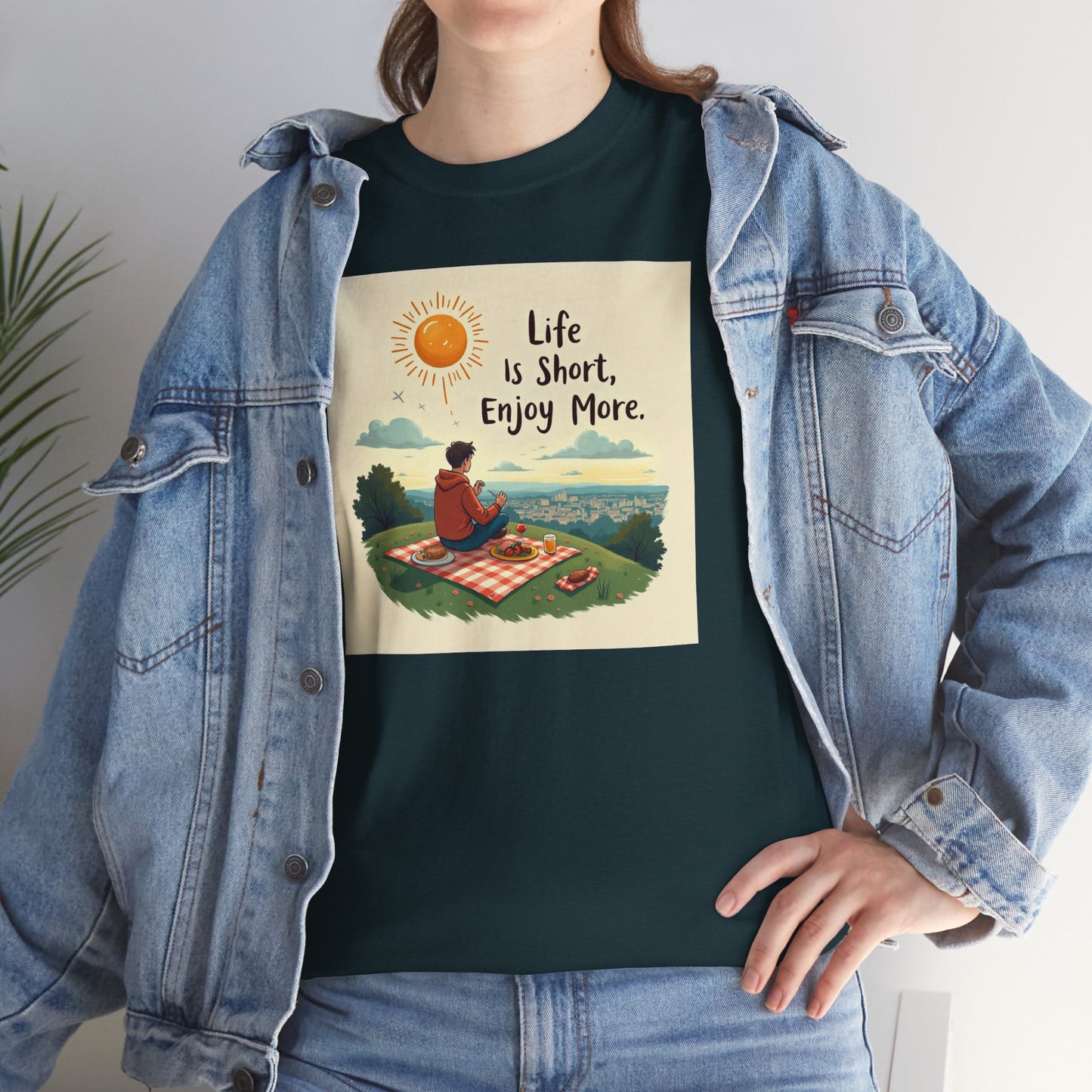 Life is Short Motivational Tee, Unisex Tee, Relaxation Shirt, Gift for Mindfulness, Inspirational Cotton T-Shirt