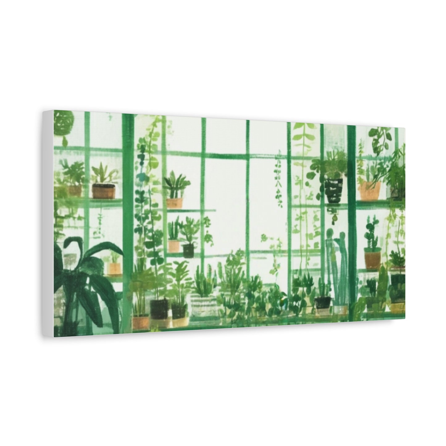 Greenhouse Wall Art, Plant Lover Decor, Botanical Canvas, Home Office Decoration, Eco-Friendly Gift Idea