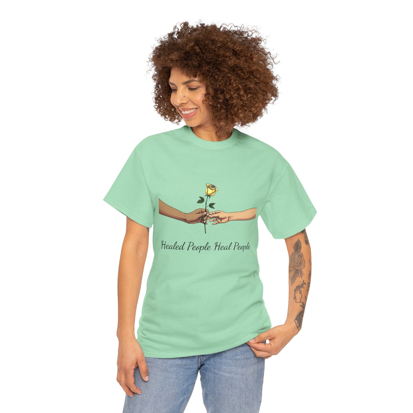 Healed People Heal People Tee, Positive Vibe T-Shirt, Inspirational Cotton Tee, Unisex Graphic Shirt, Empowerment Apparel