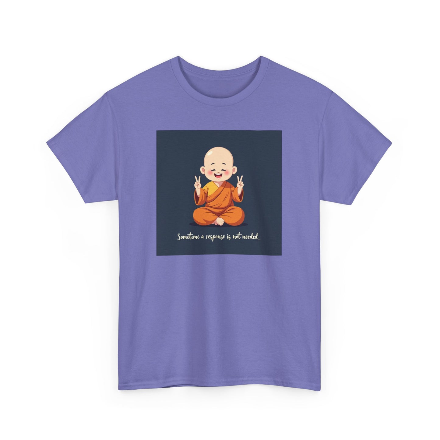 Novelty Tee Meditation Monk Heavy Cotton Tee, Spiritual Gift, Yoga Apparel, Everyday Wear, Inspirational Quote Tee