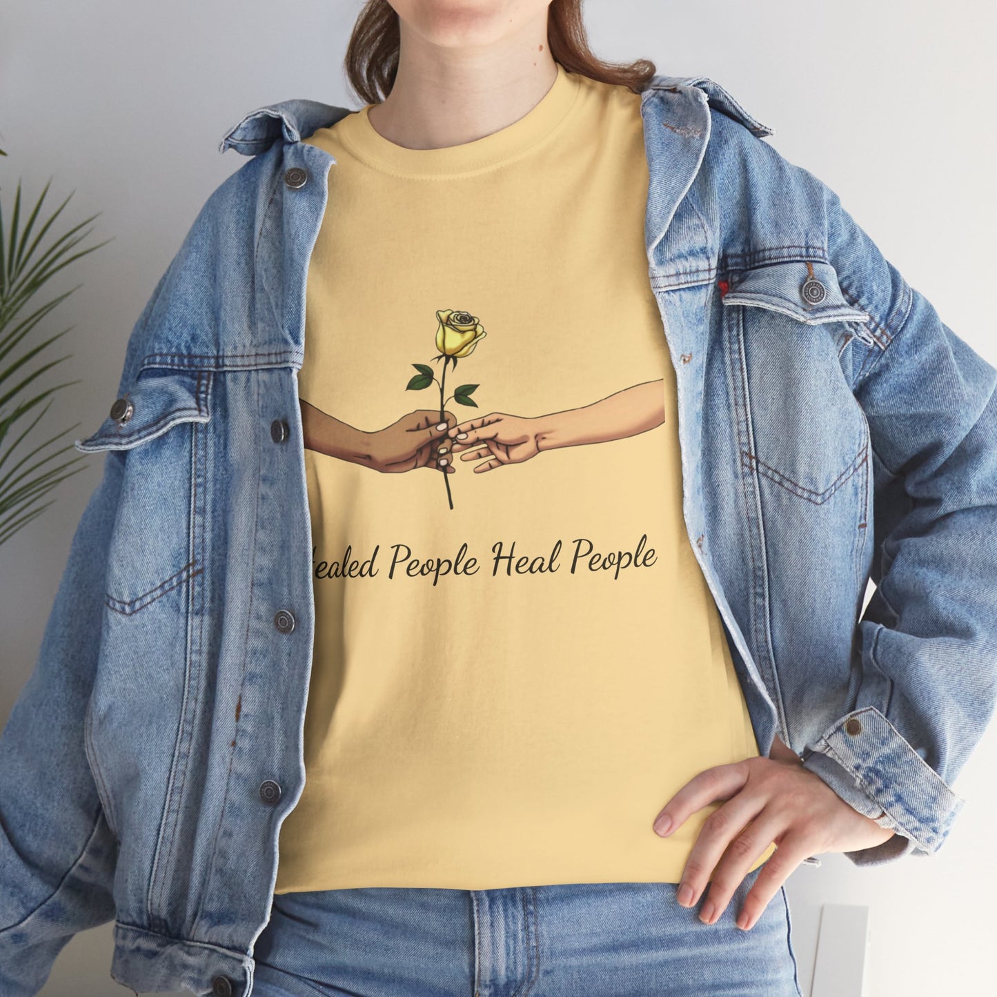 Healed People Heal People Tee, Positive Vibe T-Shirt, Inspirational Cotton Tee, Unisex Graphic Shirt, Empowerment Apparel