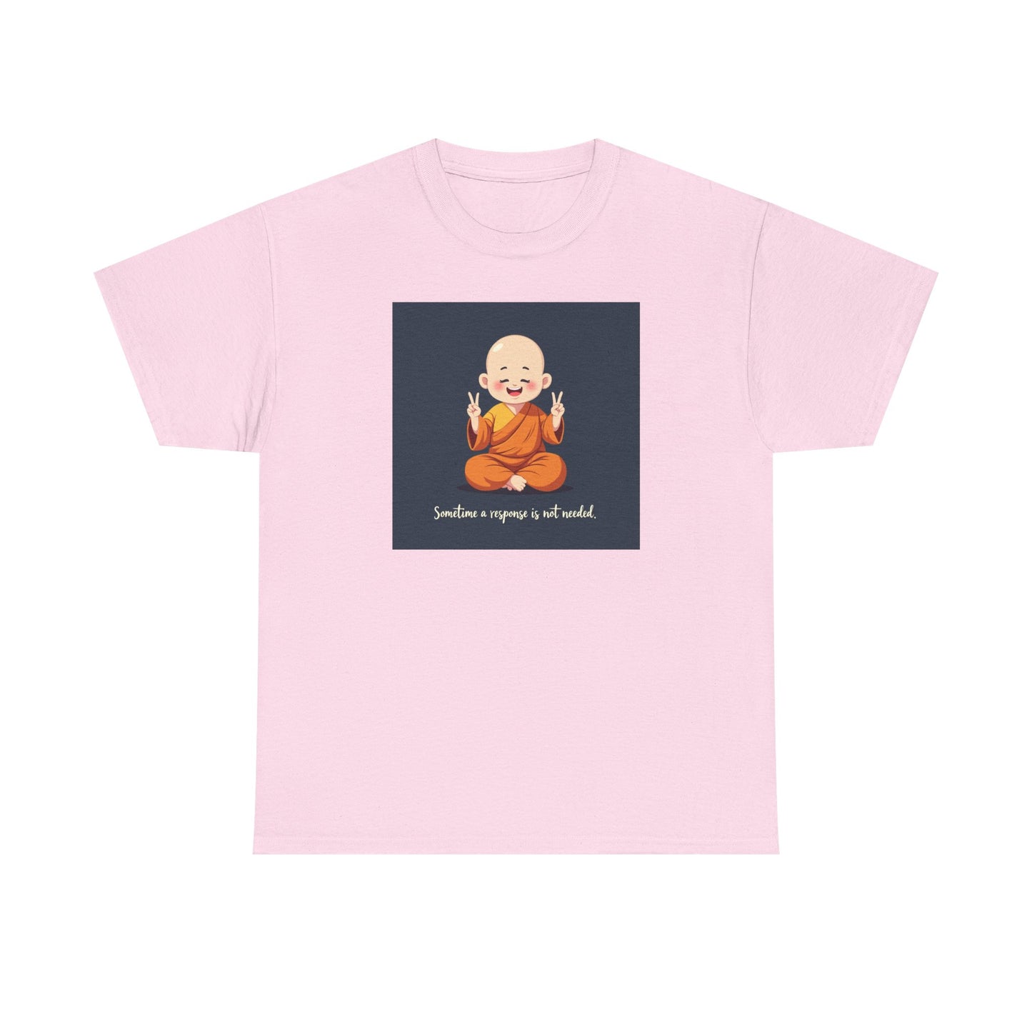 Novelty Tee Meditation Monk Heavy Cotton Tee, Spiritual Gift, Yoga Apparel, Everyday Wear, Inspirational Quote Tee