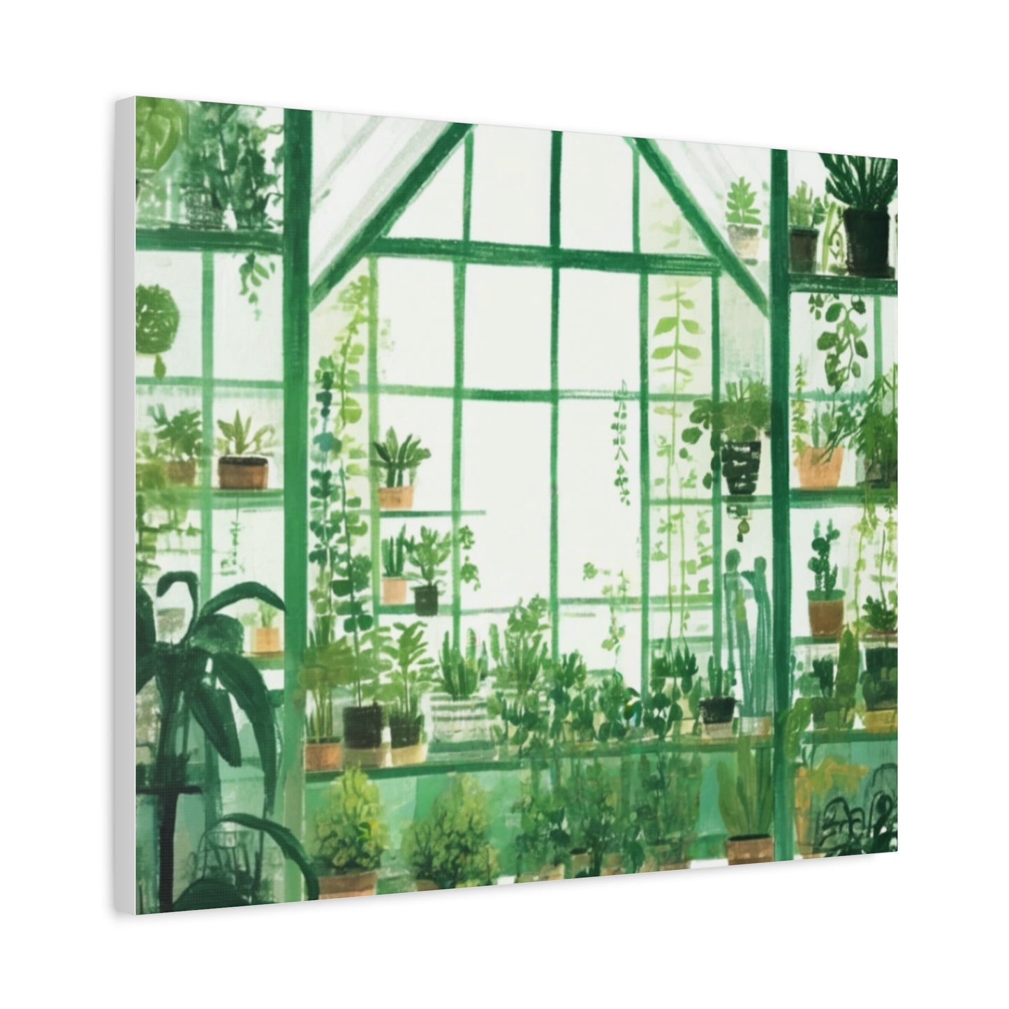 Greenhouse Wall Art, Plant Lover Decor, Botanical Canvas, Home Office Decoration, Eco-Friendly Gift Idea