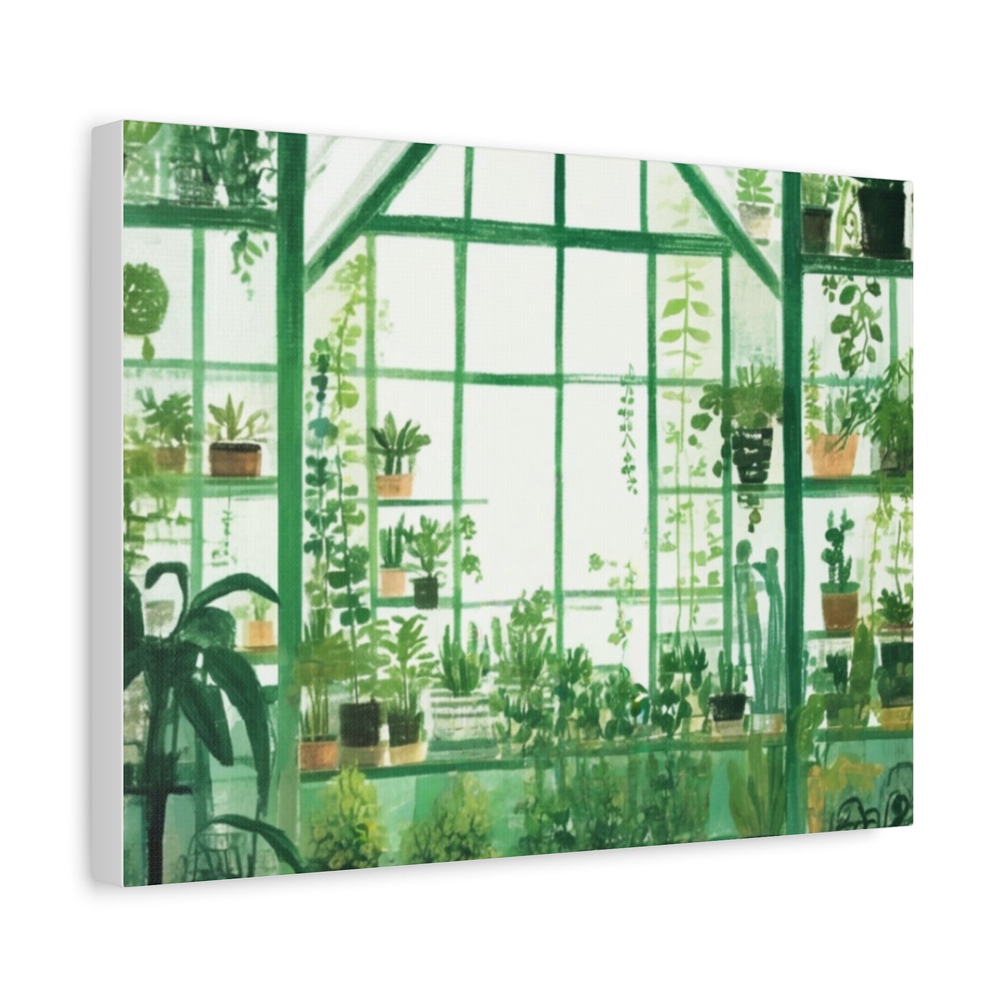 Greenhouse Wall Art, Plant Lover Decor, Botanical Canvas, Home Office Decoration, Eco-Friendly Gift Idea
