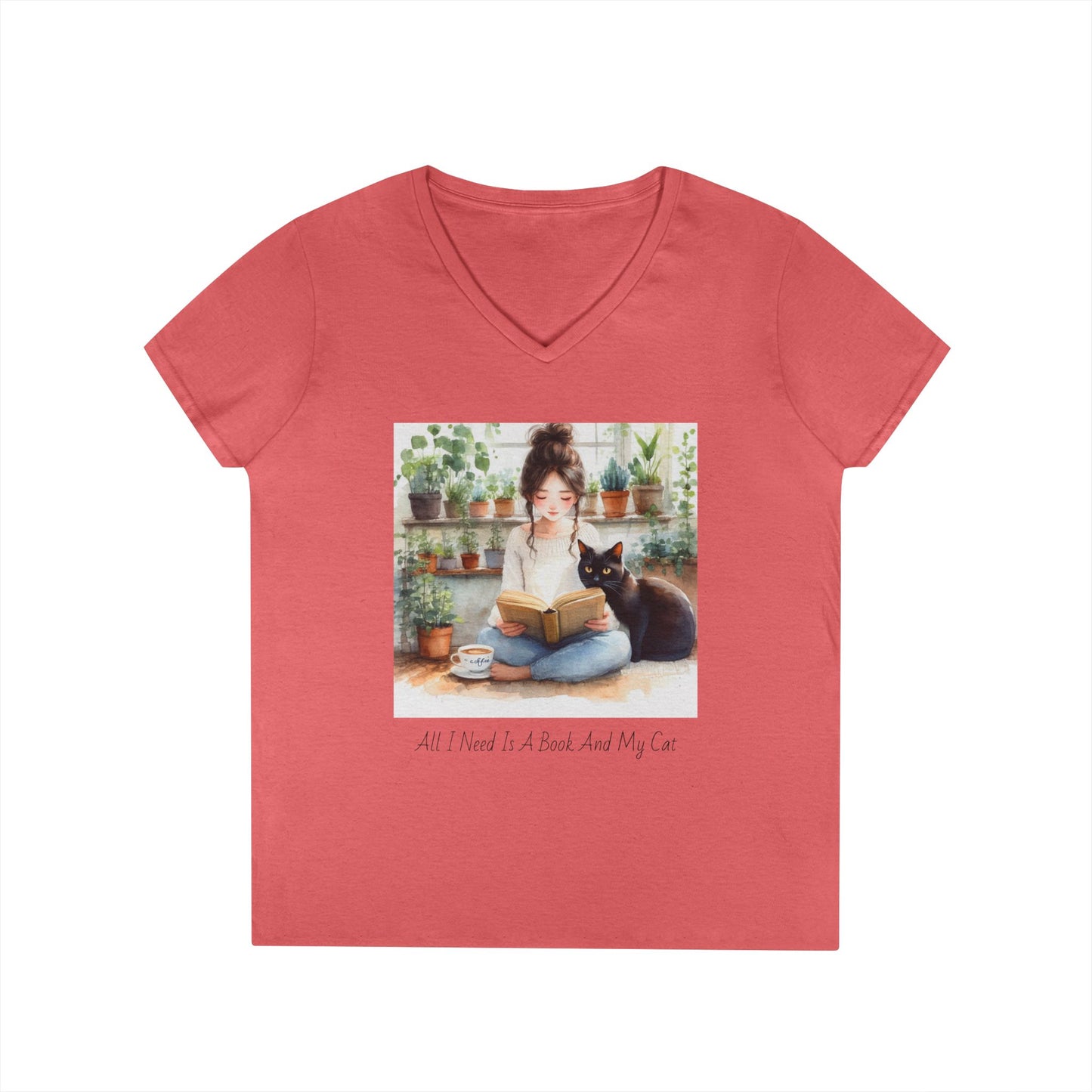 Cozy Reading T-Shirt. Book Lover Gift, Cat Mom Shirt, Relaxing Outfit, Plant Lover Top, Cute Graphic Tee