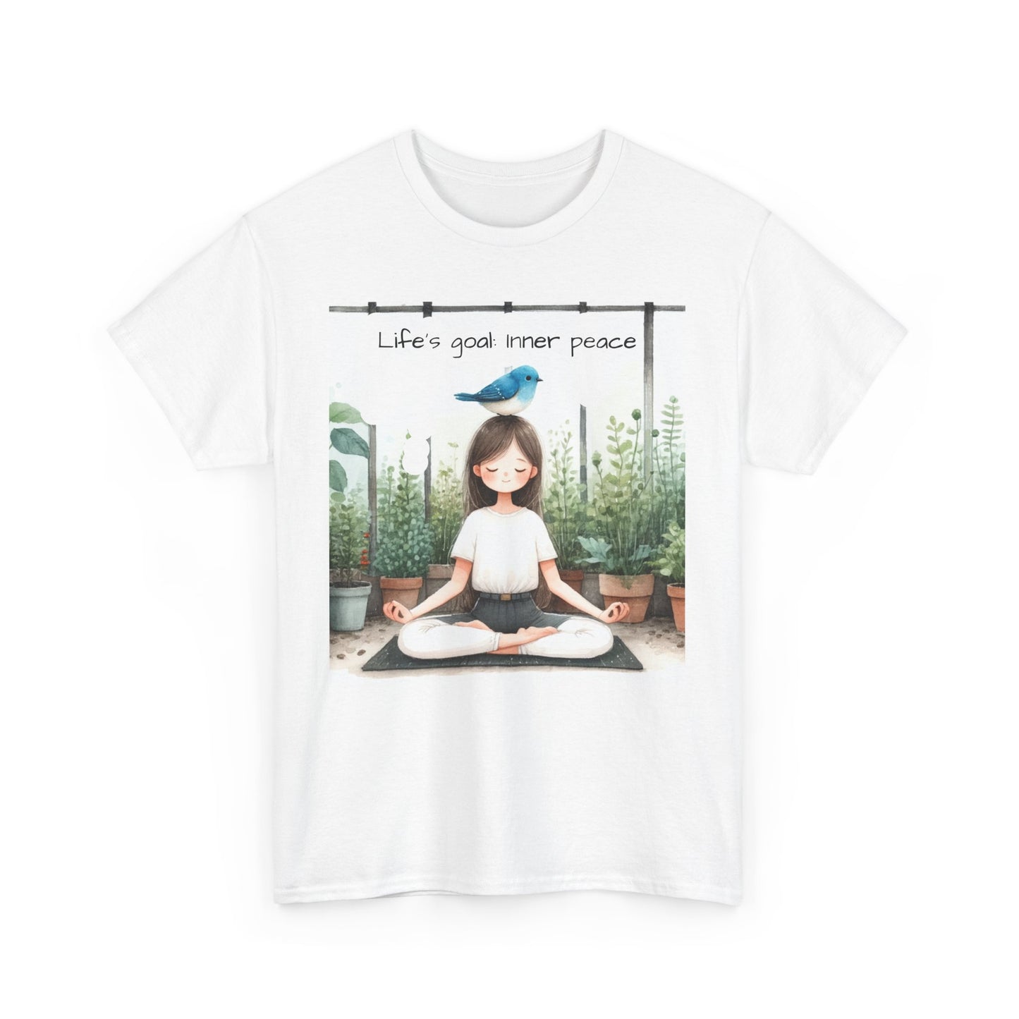 Mindfulness Unisex Heavy Cotton Tee – Life, Good Inner Peace, Yoga Shirt, Relaxation Gift, Meditation Top, Gift for Her