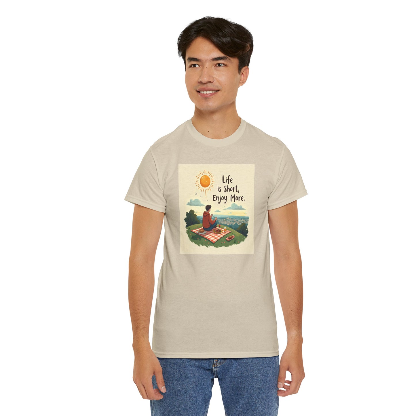 Life is Short Motivational Tee, Unisex Tee, Relaxation Shirt, Gift for Mindfulness, Inspirational Cotton T-Shirt