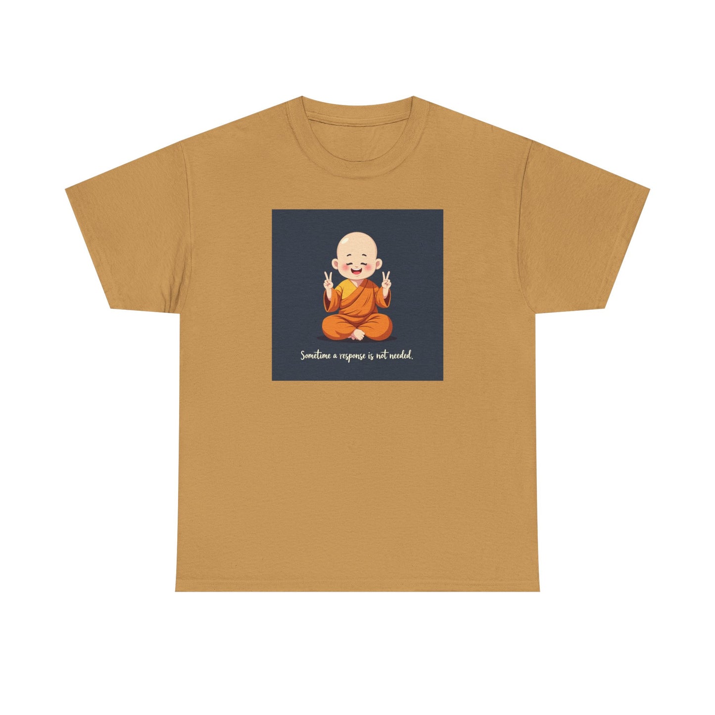 Novelty Tee Meditation Monk Heavy Cotton Tee, Spiritual Gift, Yoga Apparel, Everyday Wear, Inspirational Quote Tee