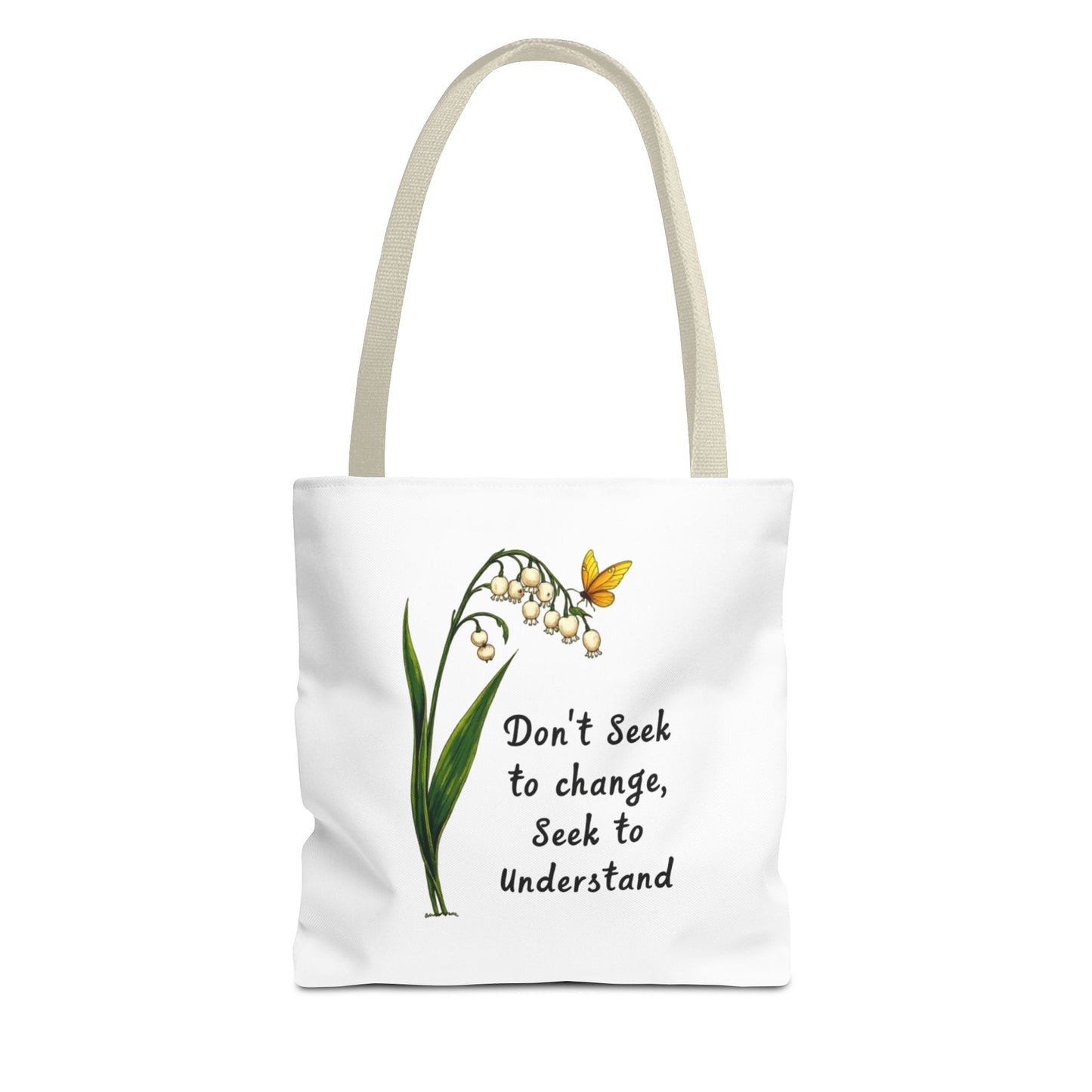 Inspirational Floral Tote Bag, Motivational Shopper, Eco-Friendly Bag, Gift for Nature Lovers