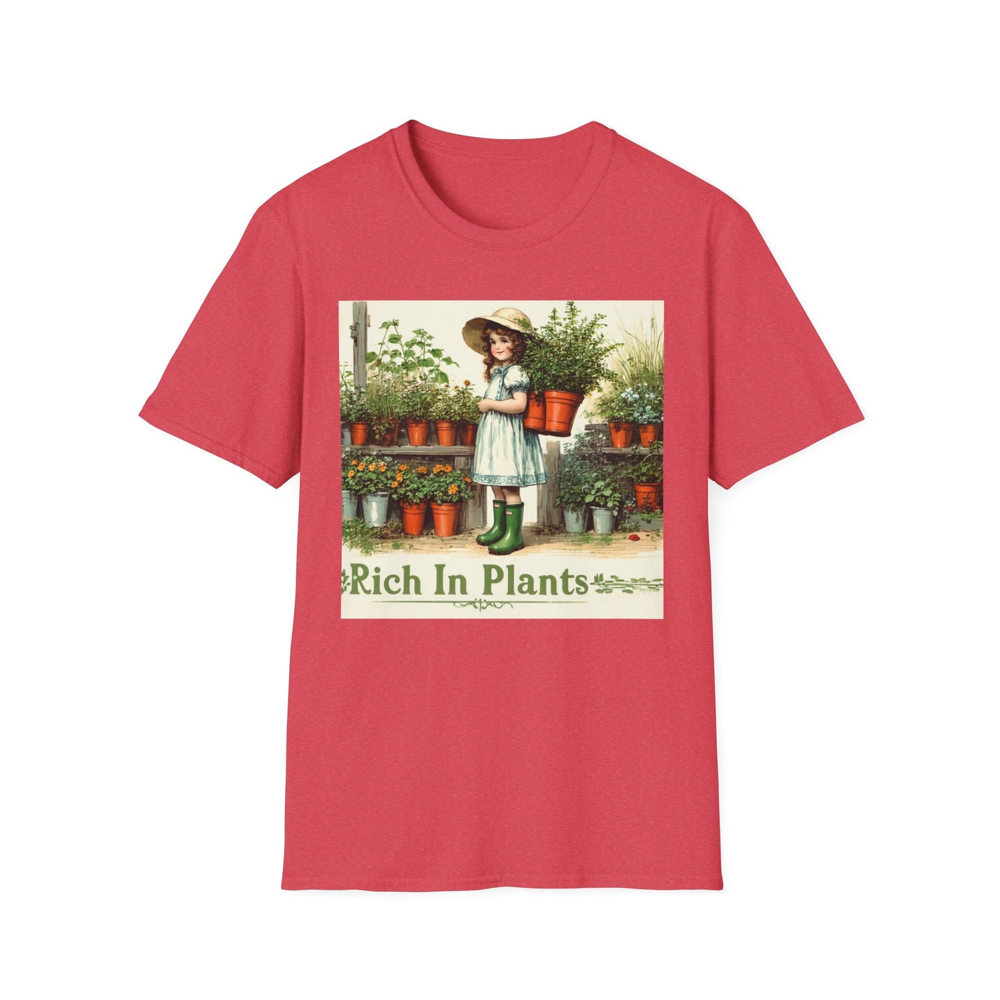 Vintage Garden T-Shirt, Rich in Plants Tee, Floral Apparel, Nature Lover Gift, Gardening Tee, Eco-Friendly Fashion