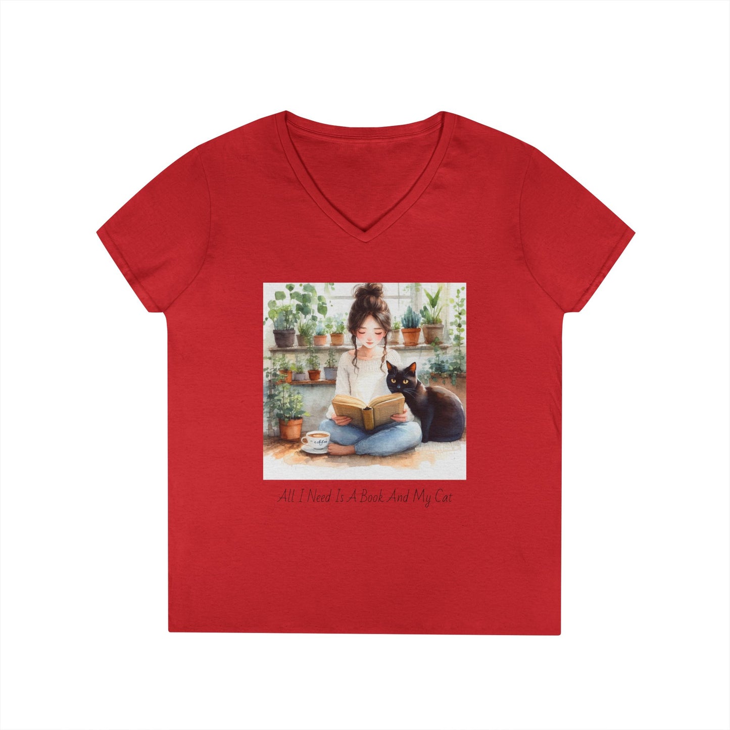 Cozy Reading T-Shirt. Book Lover Gift, Cat Mom Shirt, Relaxing Outfit, Plant Lover Top, Cute Graphic Tee