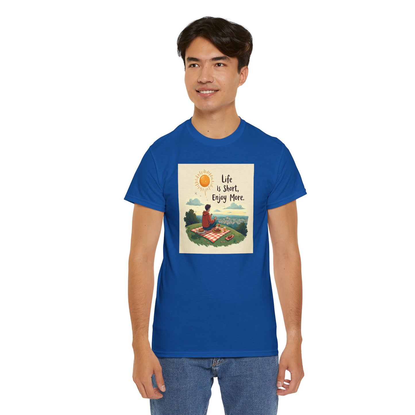 Life is Short Motivational Tee, Unisex Tee, Relaxation Shirt, Gift for Mindfulness, Inspirational Cotton T-Shirt