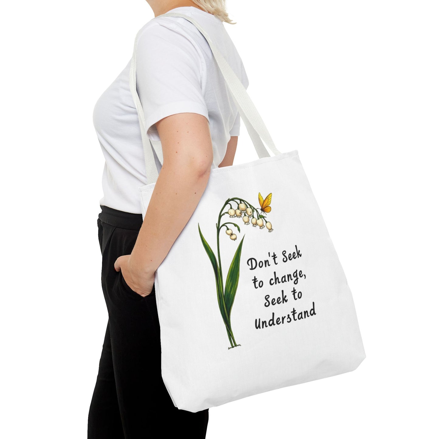 Inspirational Floral Tote Bag, Motivational Shopper, Eco-Friendly Bag, Gift for Nature Lovers