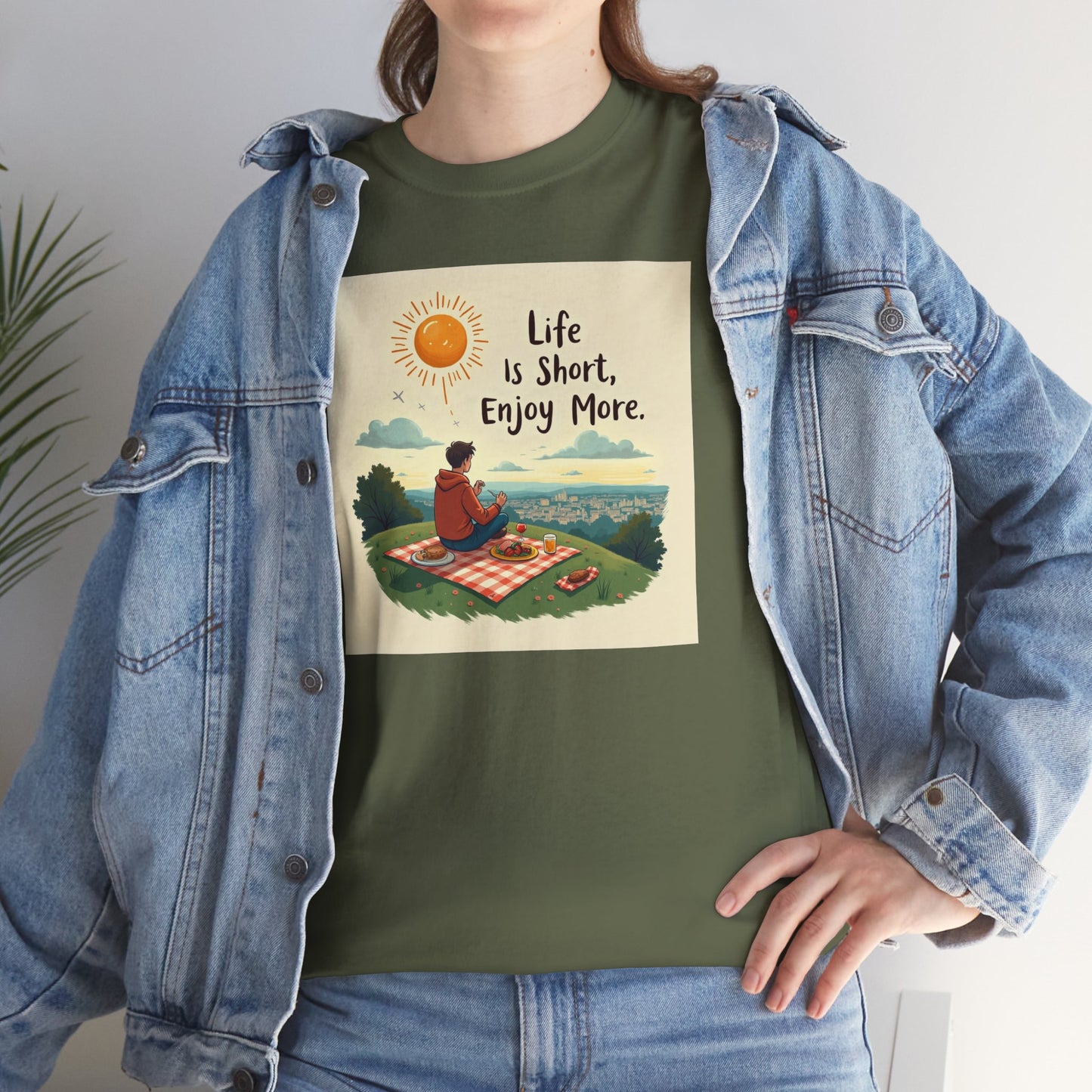 Life is Short Motivational Tee, Unisex Tee, Relaxation Shirt, Gift for Mindfulness, Inspirational Cotton T-Shirt