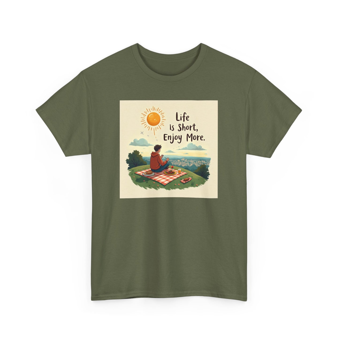 Life is Short Motivational Tee, Unisex Tee, Relaxation Shirt, Gift for Mindfulness, Inspirational Cotton T-Shirt