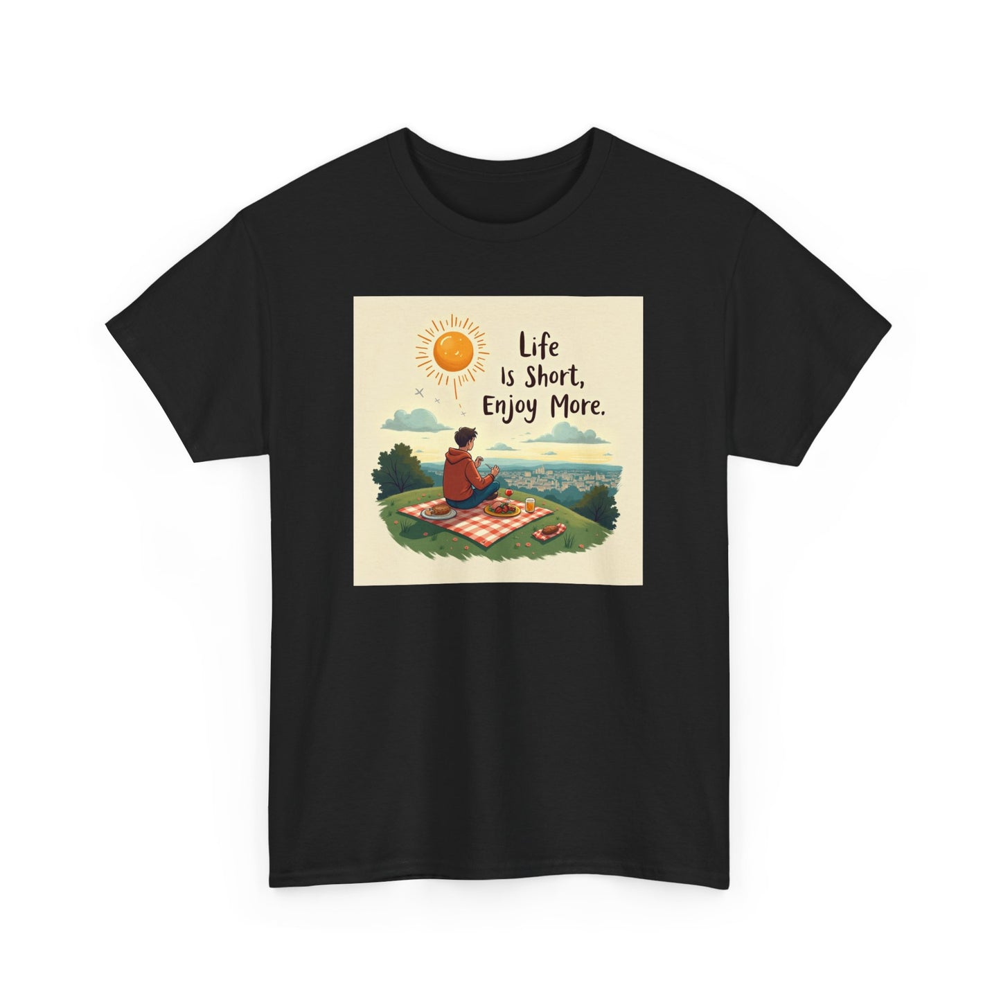 Life is Short Motivational Tee, Unisex Tee, Relaxation Shirt, Gift for Mindfulness, Inspirational Cotton T-Shirt